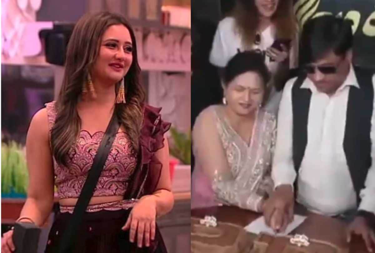 bigg boss 13 rashami desai family celebrate her birthday outside house