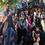 प्रदर्शनकारियों के बीच अनुराग कश्यप