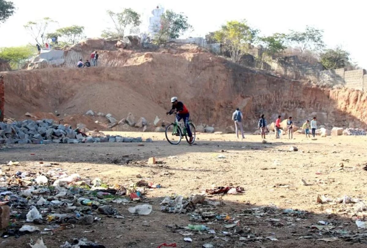 mountain cut down on the name of development in jhansi