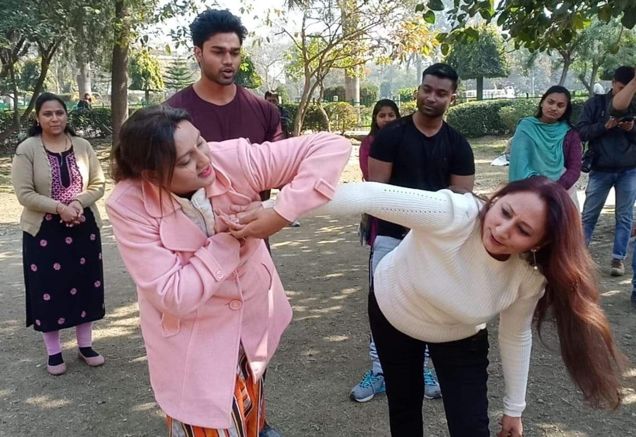 Women learned self-defense tricks in Project Shakti