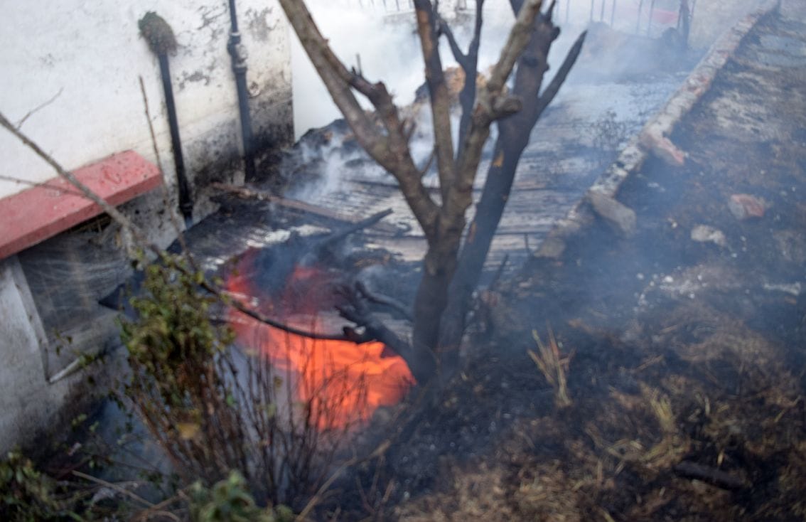 Fire in Gaushala located on police line
