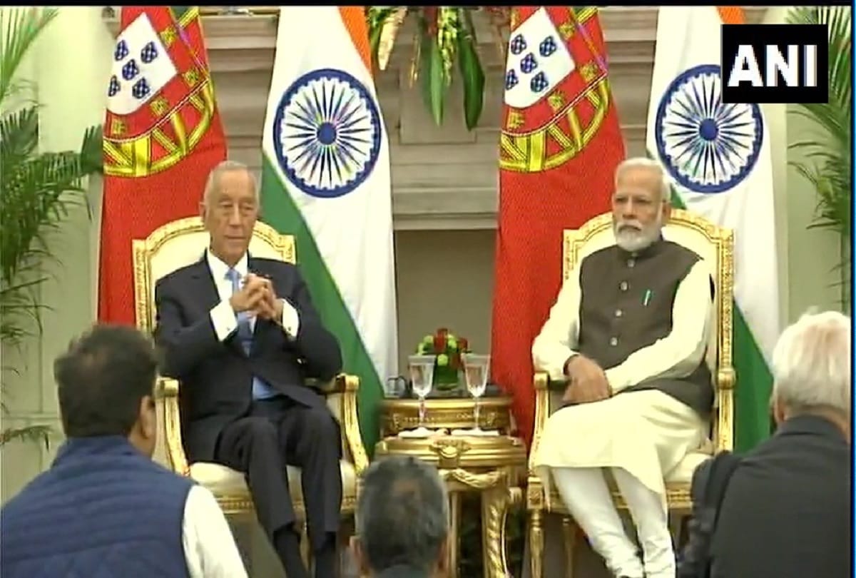 Portuguese President Marcelo Rebelo De Sousa and Prime Minister Narendra Modi Meeting