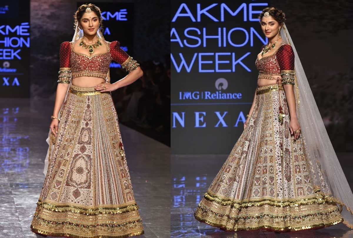 sai manjrekar wear bridal outfit in lakme fashion week 2020