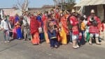 बाबरी क्षेत्र के गांव कैडी में मूर्ति की प्राणप्रतिष्ठा के दौरान निकली कलश यात्रा।