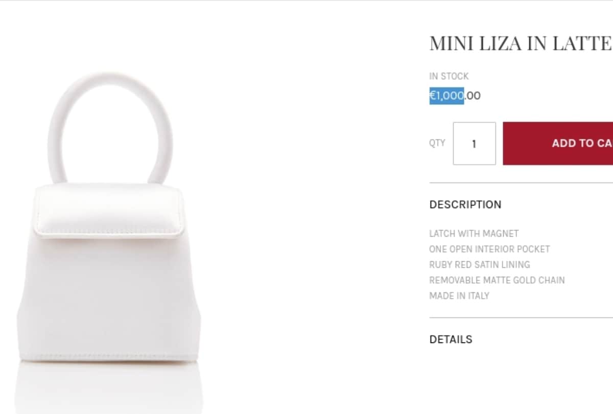 sonam kapoor mini white bag price is 77.5 k rupees