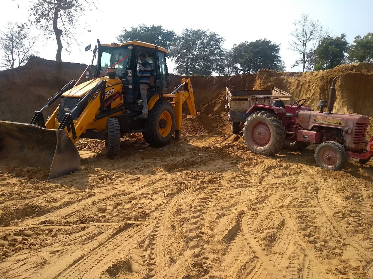 Illegal mining happening at night on forest department land