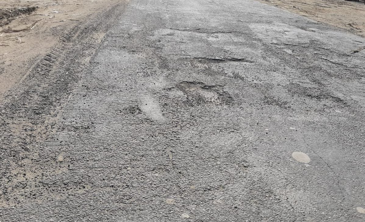 Forced to pass through the ravaged highway