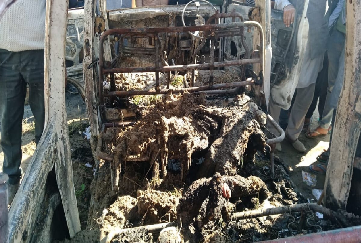 sangrur school van got fire burn four children alive