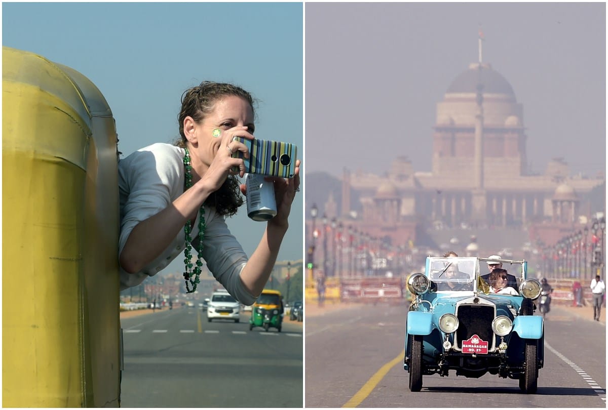 Hardeep singh Puri showed green flag to Vintage Car Rally