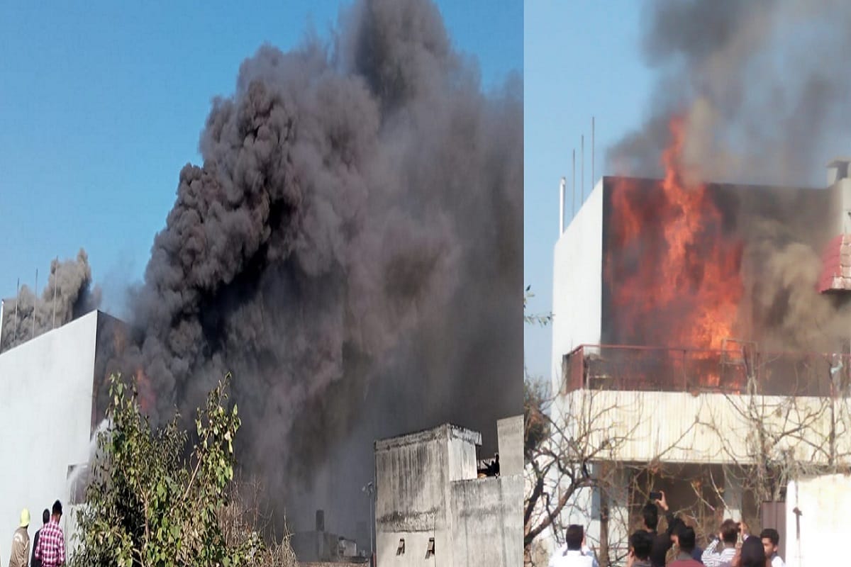 Fire in a showroom on Abu lane market at Meerut