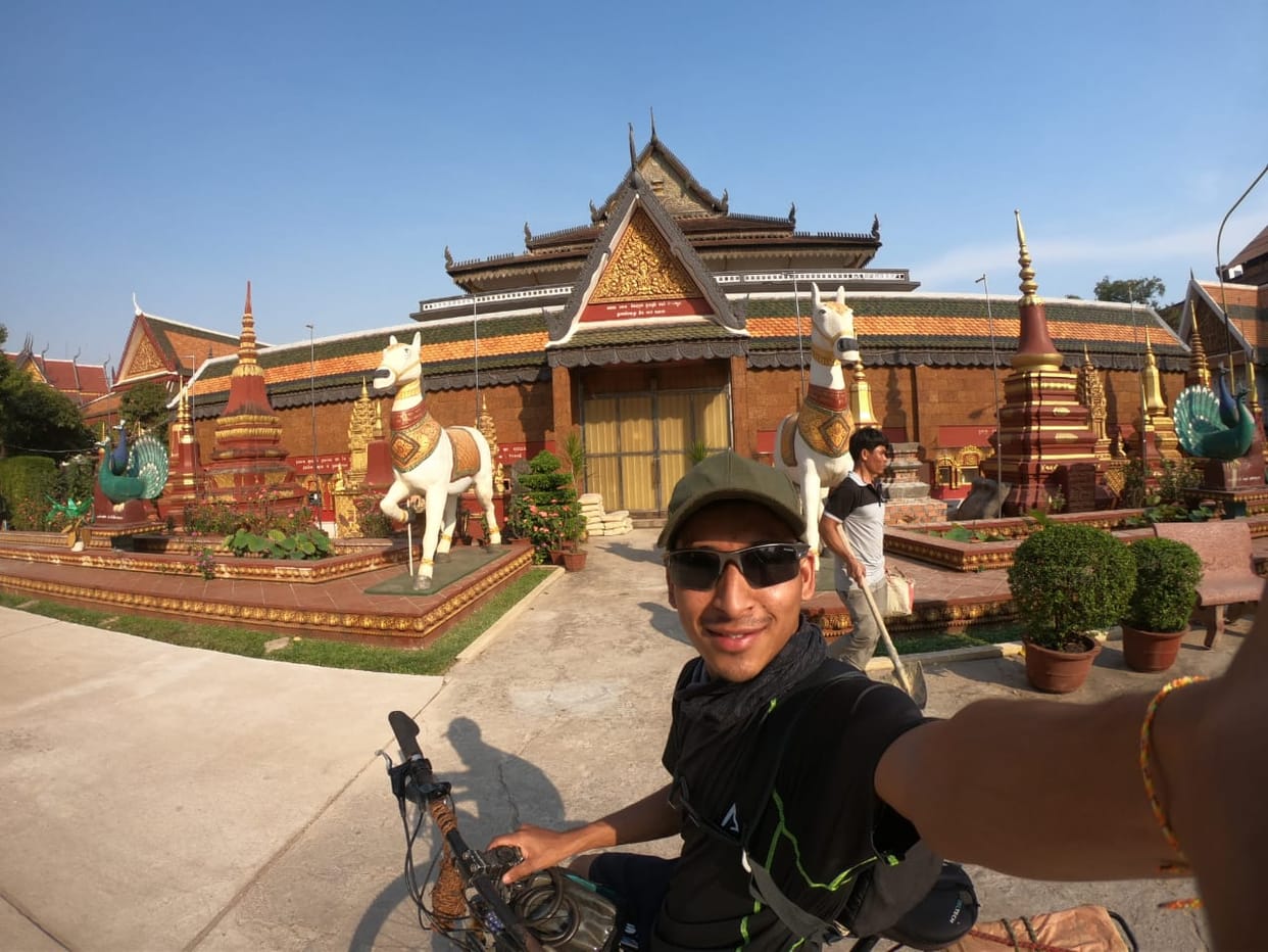 Garuda Pradeep reached Cambodia by bicycle