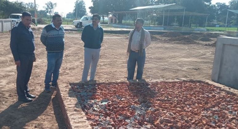Build drain for drainage in the playing field