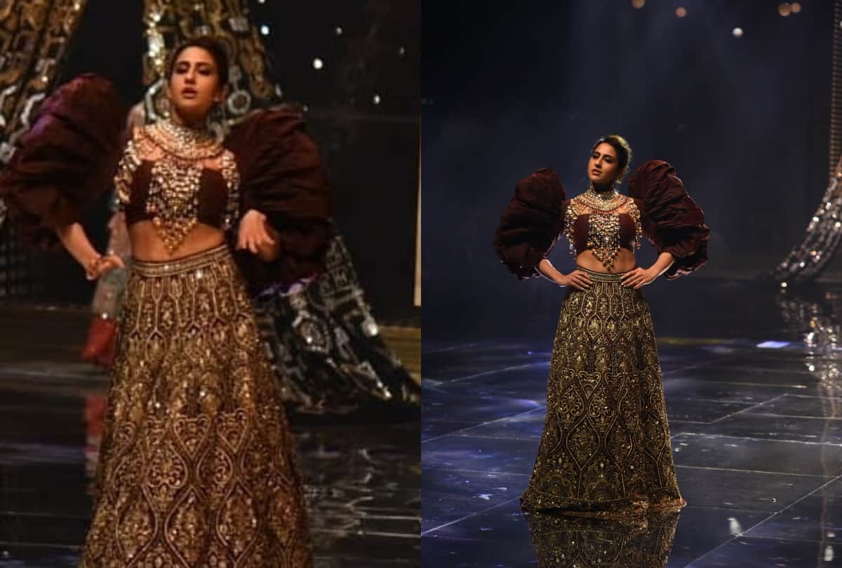 sara ali khan ramp walk in lakme fashion week 2020 in bridal outfit