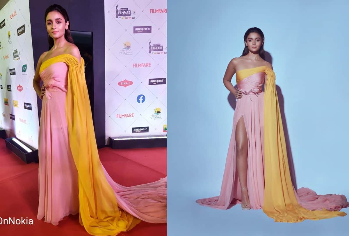 filmfare awards 2020 best actress alia bhatt looking hot in pink and yellow outfit