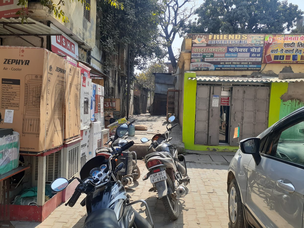 Encroached city lanes due to encroachment