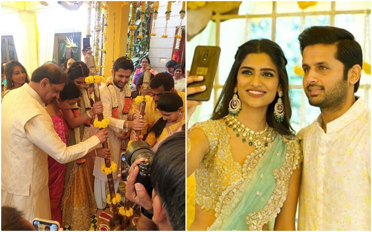 South Actor Nithin And Shalini Reddy Gets Engaged See Viral Pics Here