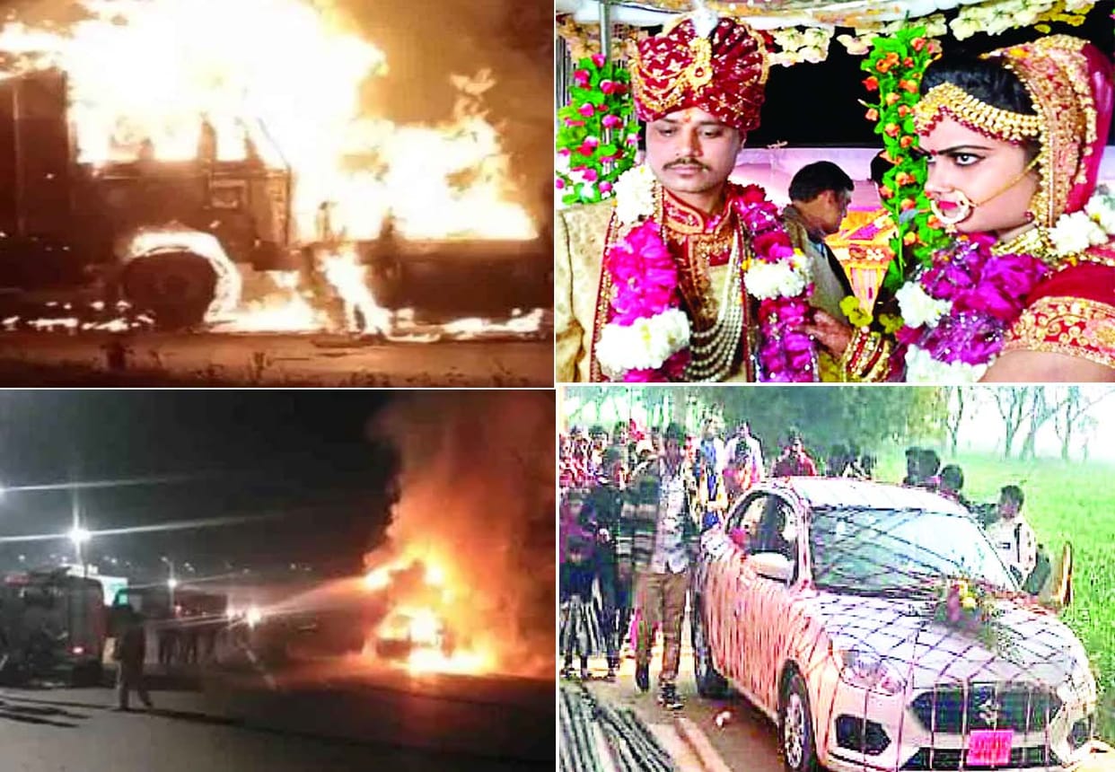 van was booked to go to Barat, LPG cylinder made deadly, seven burnt alive, Married in Hardoi