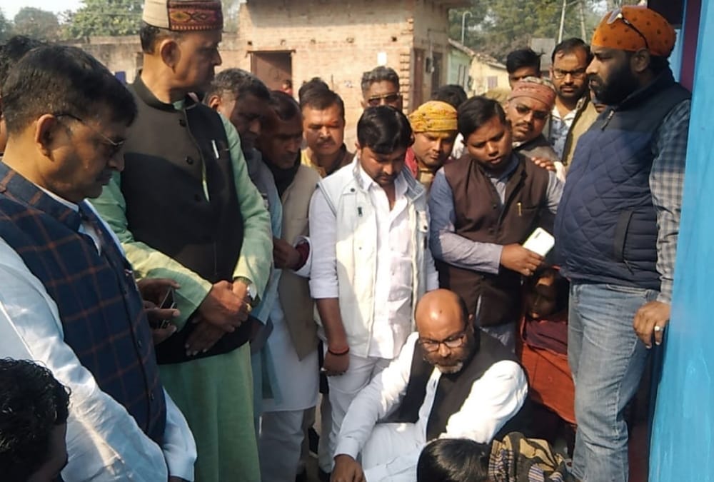 Ajay Kumar lallu meets to sexual assault victim in Ayodhya.