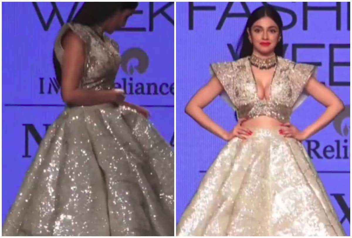 divya khosla kumar goes oops moment during lakme fashion week 2020