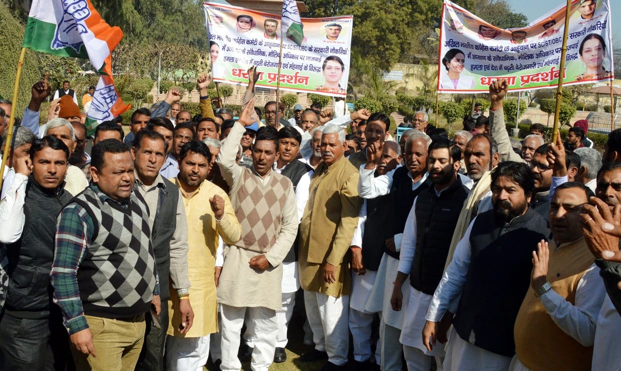 congress workers, protest
