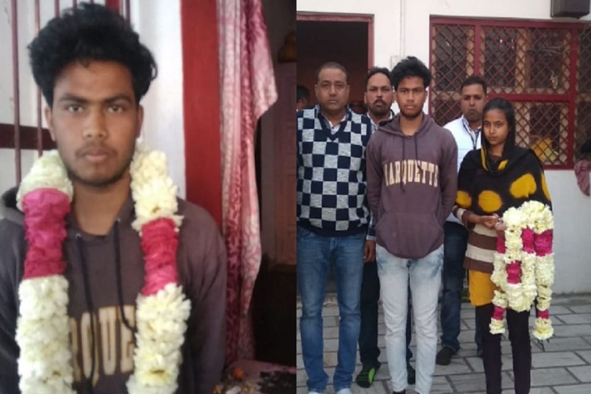 Lover couple married in temple at Sardhana of Meerut city