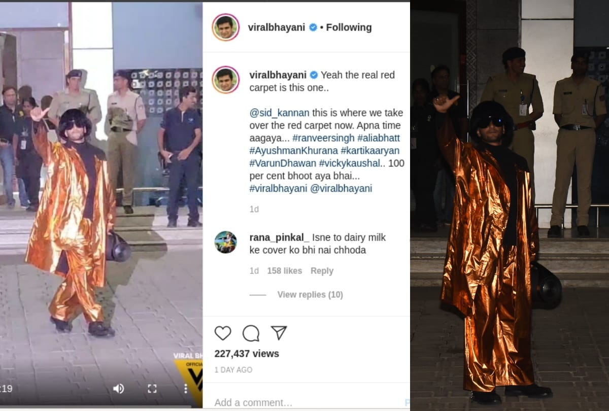ranveer singh got trolled for his golden pant coat in airport