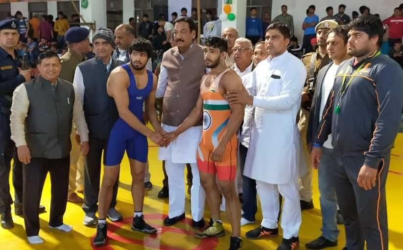 wrestling - in 53 kg rajni and 55 kg  vikas champion