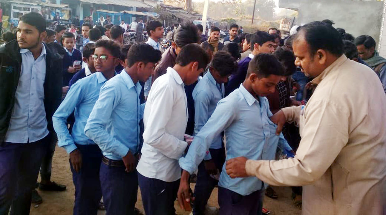 The first day's examination was peaceful in the eyes of the camera in Chitrakoot