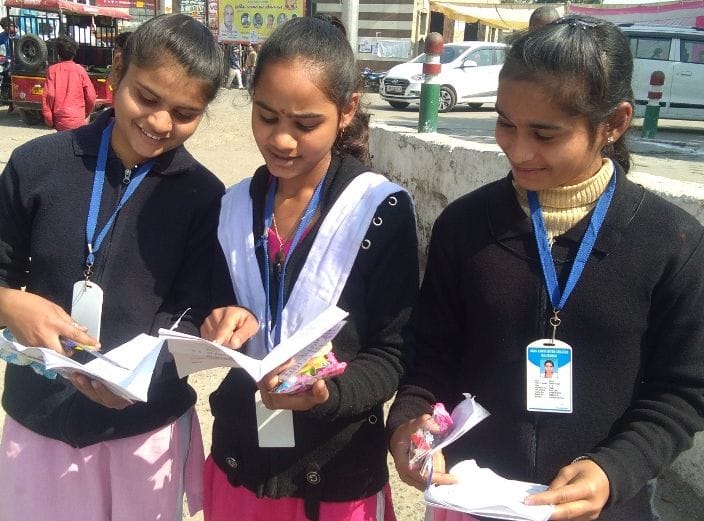 Students' faces blossomed by giving Hindi paper