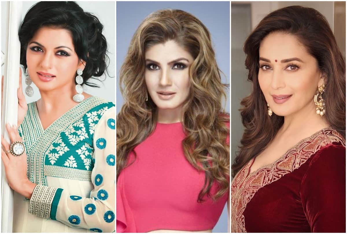 Madhuri Dixit Raveena Tandon Juhi Chawla BhagyaShree Kajol Are Bollywood Ageless Beauties