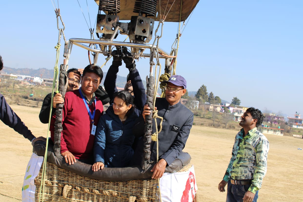 Girl students visited Hot Air Balloon