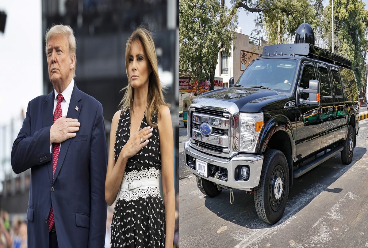 Donald trump India Tour US Air Force aircraft arrived Ahmedabad with vehicles and spying equipment