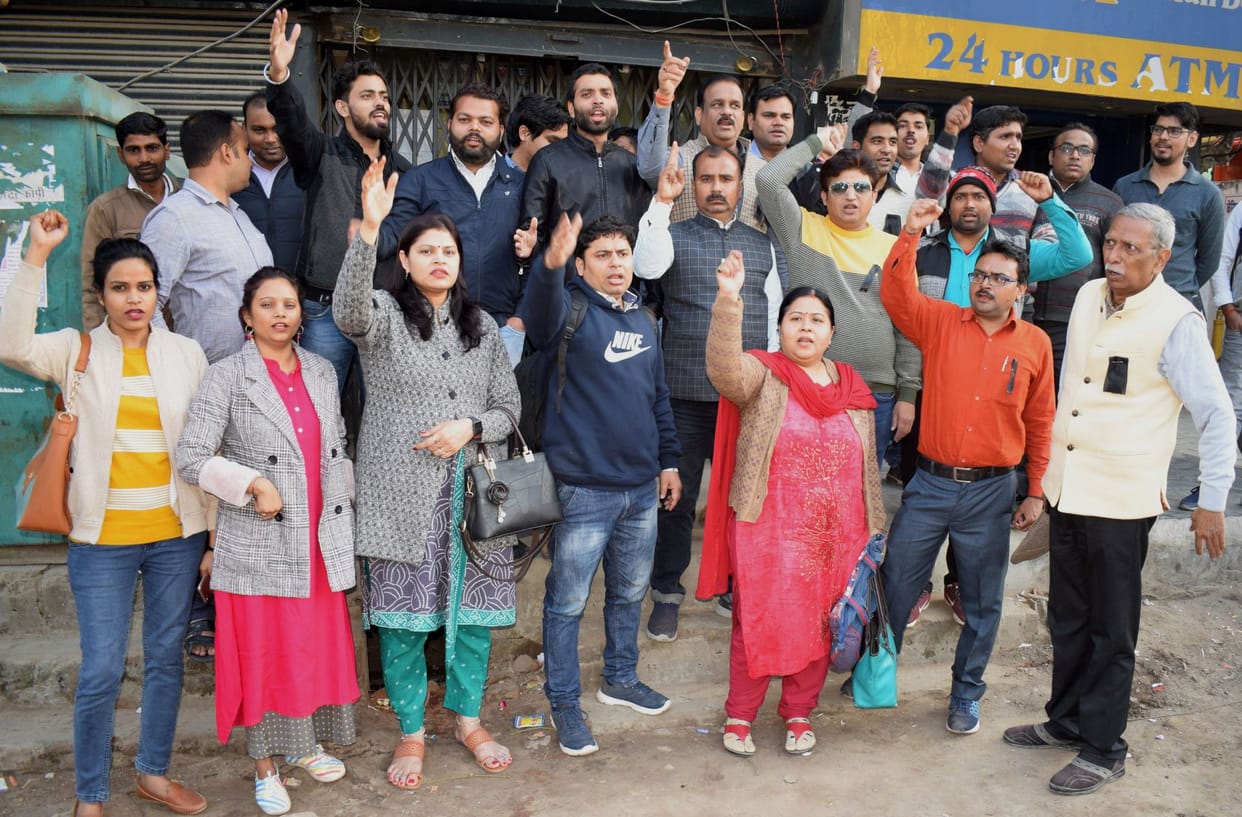 bank worker protest