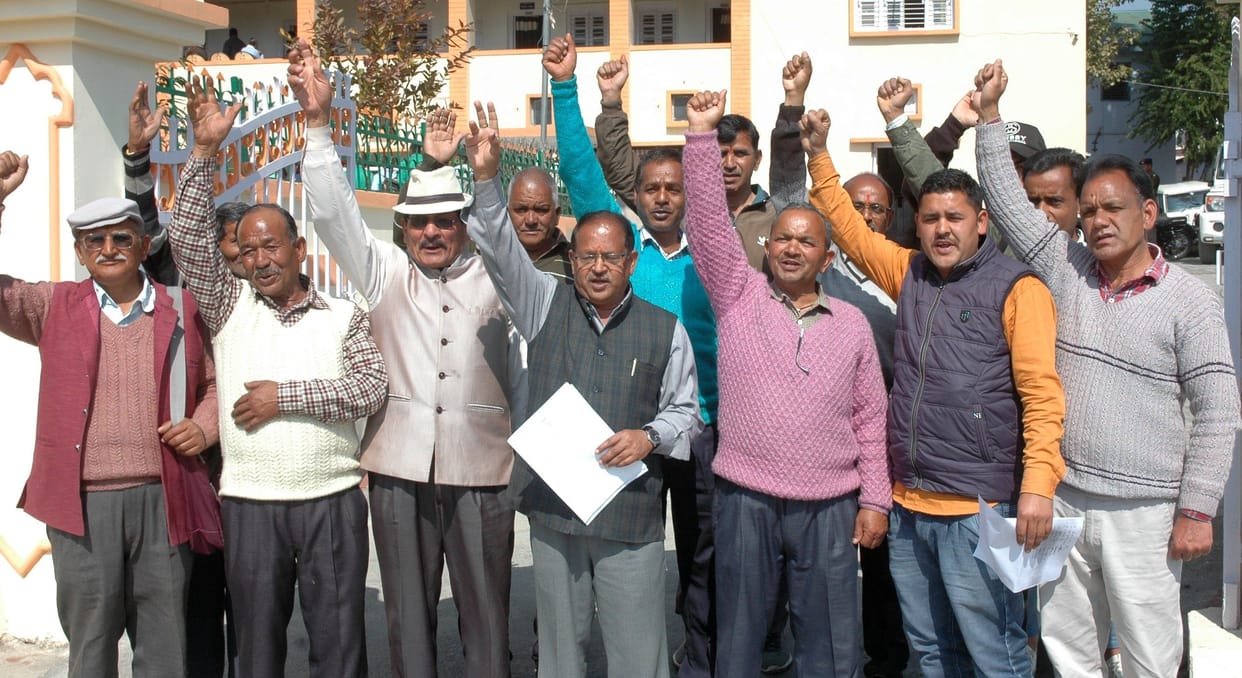 Villagers protest over the demand for construction of Rochadra road