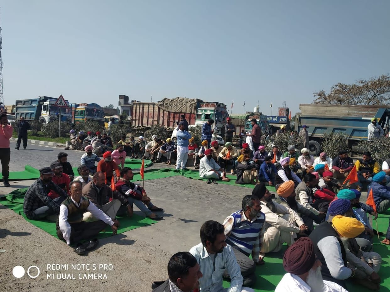 protest of farmer in Gurdaspur