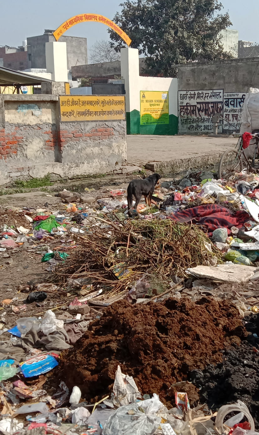 Dung and blood flowing in the drains