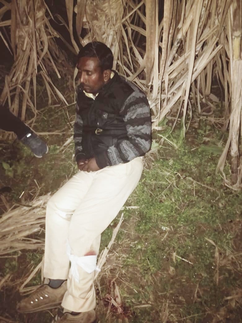The crook was caught in the encounter, shot in the leg