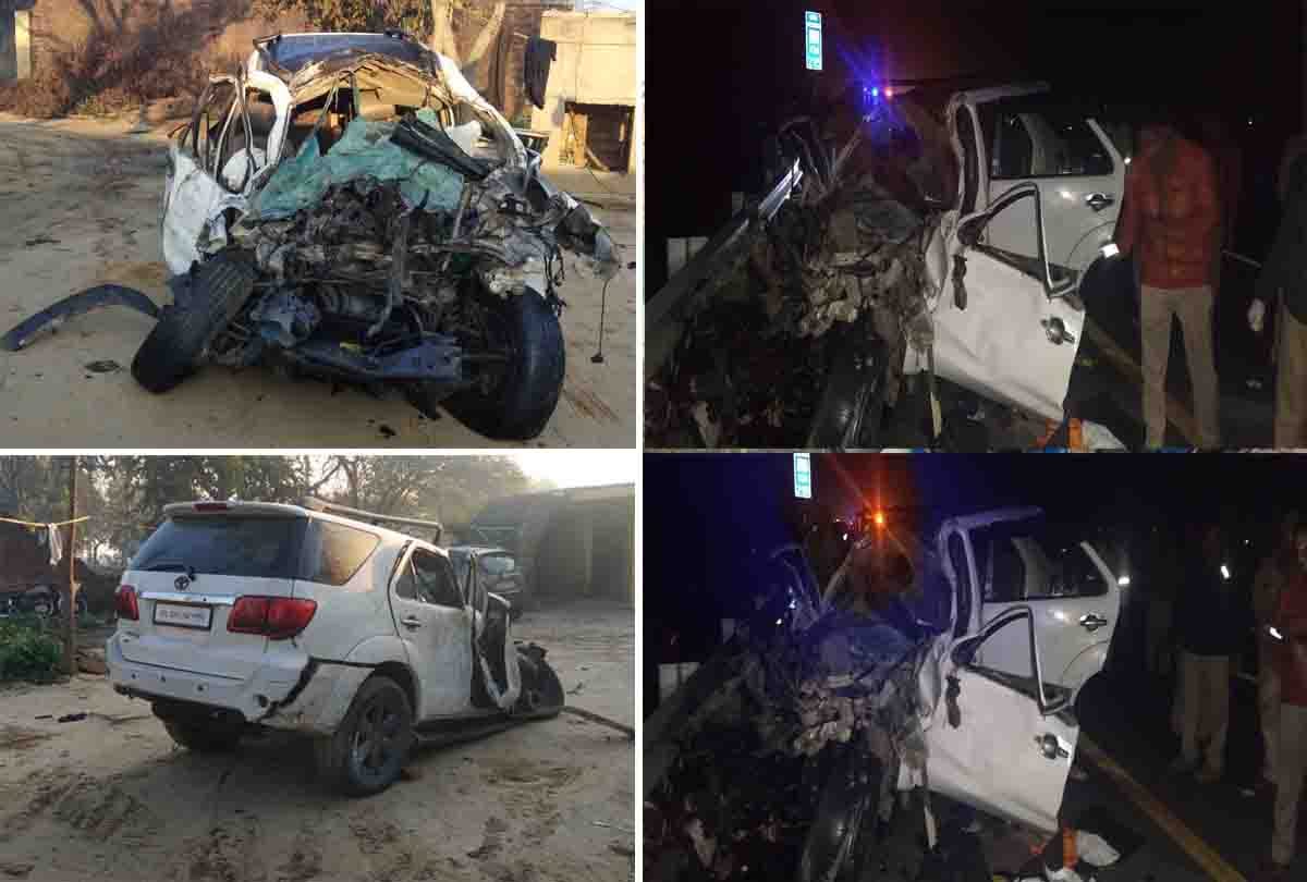 Kanpur accident: dead body stuck in car for one hour, cut and removed