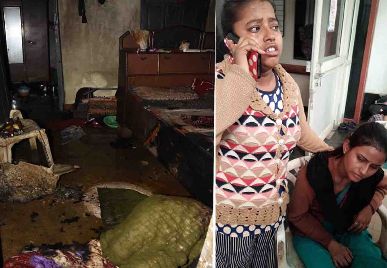 caught Fire in house due to short circuit, three scorched in kanpur