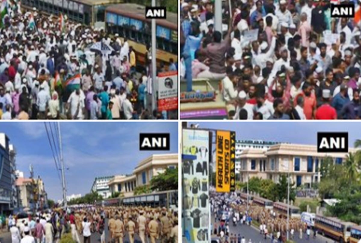 Tamil Nadu People protest against the CAA, NRC and NPR Heavy police force deployed