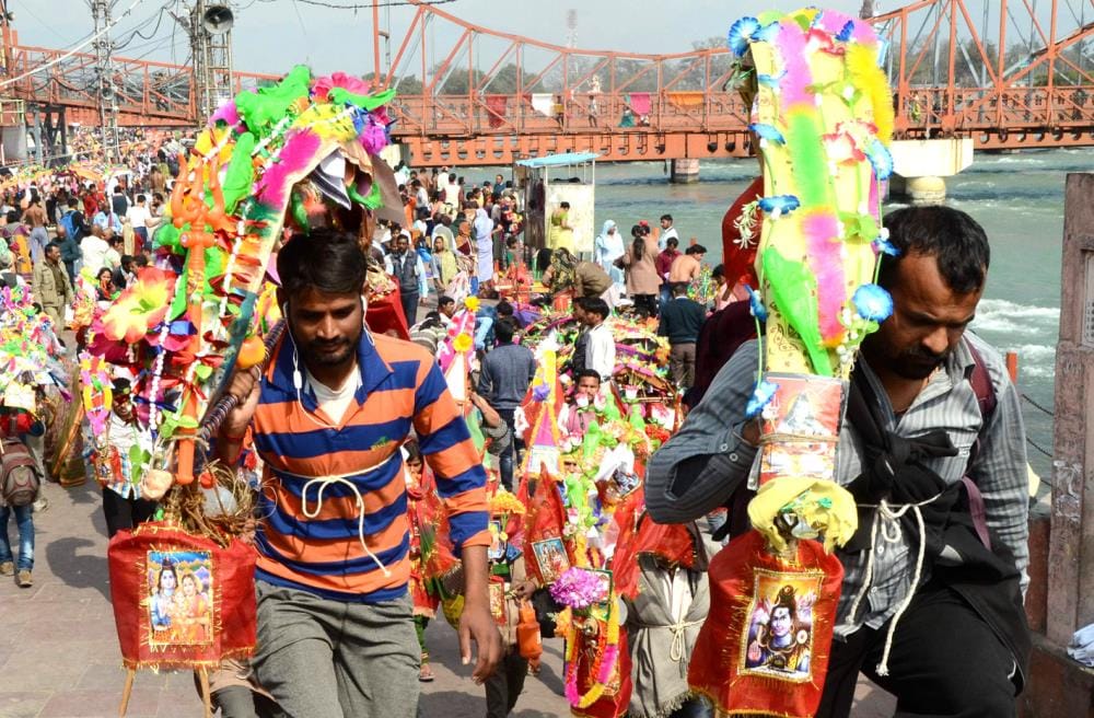mahashivratri 2020 : huge number of kanwariyas in haridwar