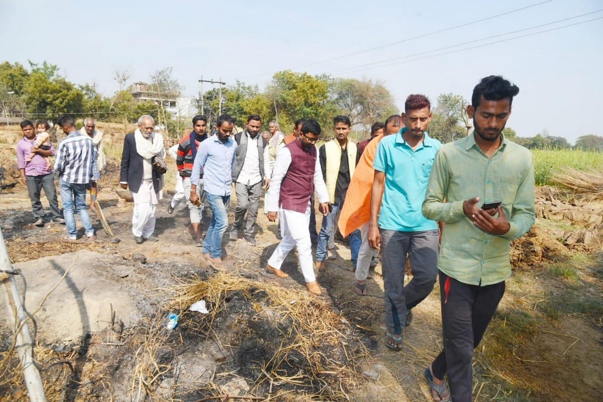 National convenor of youth consciousness Rohit Kumar Singh visit Ekouni village ballia