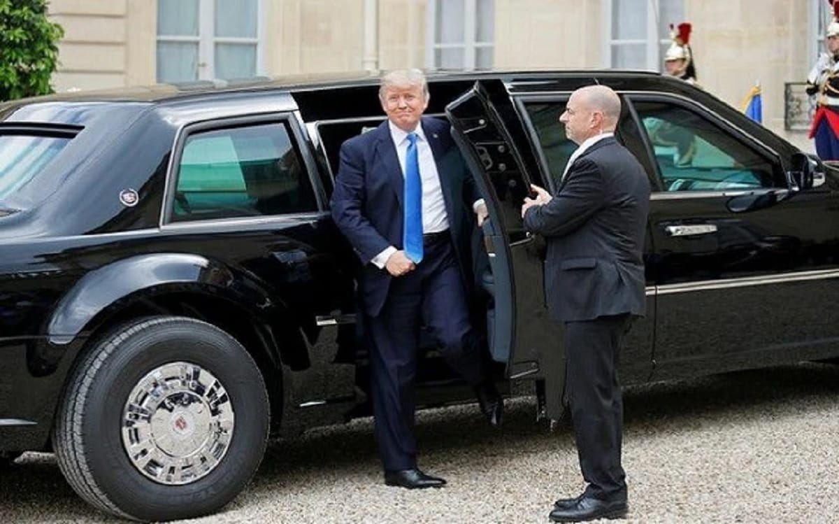 Donald Trump Visits Taj Mahal By The Beast Car Or Golf Cart