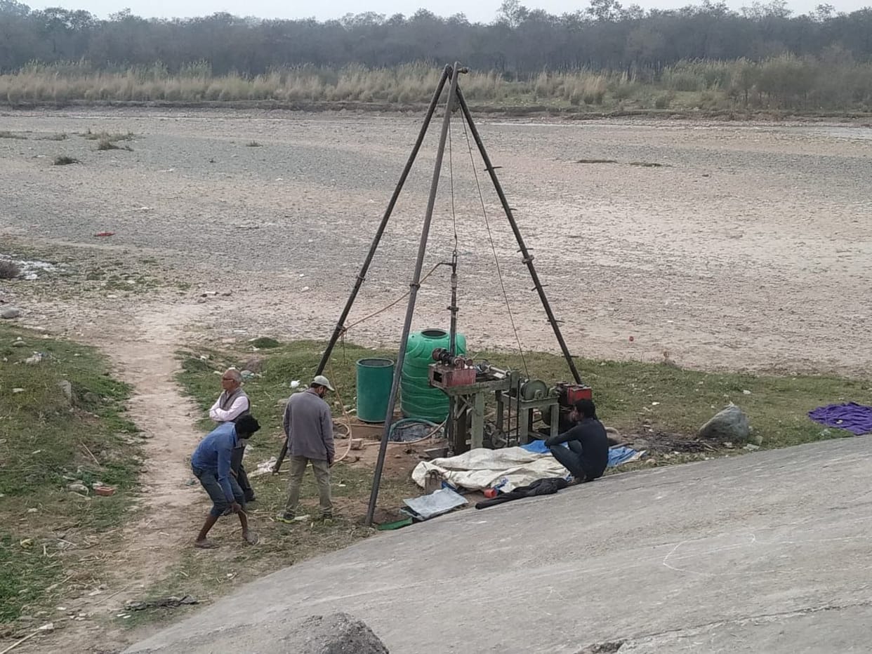 Soil testing started for the construction of the bridge