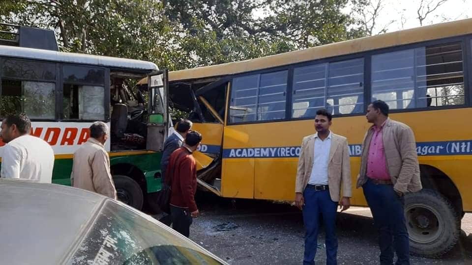 Uttarakhand: school and passenger bus accident in Ramnagar-Haldwani, 12 injured