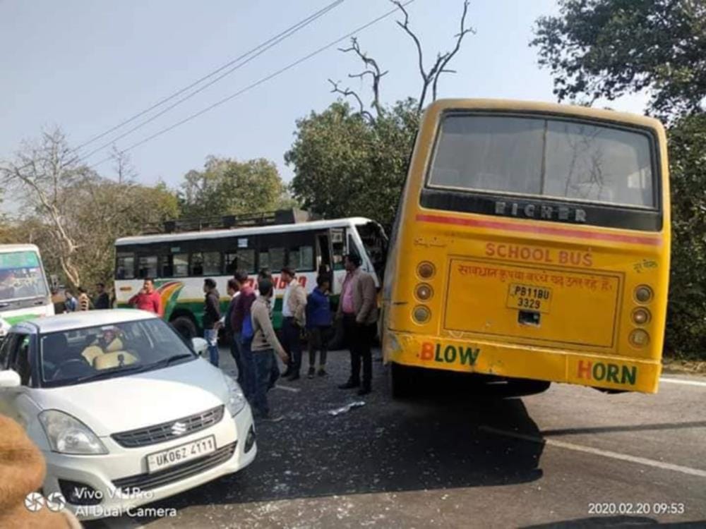 Uttarakhand: school and passenger bus accident in Ramnagar-Haldwani, 12 injured
