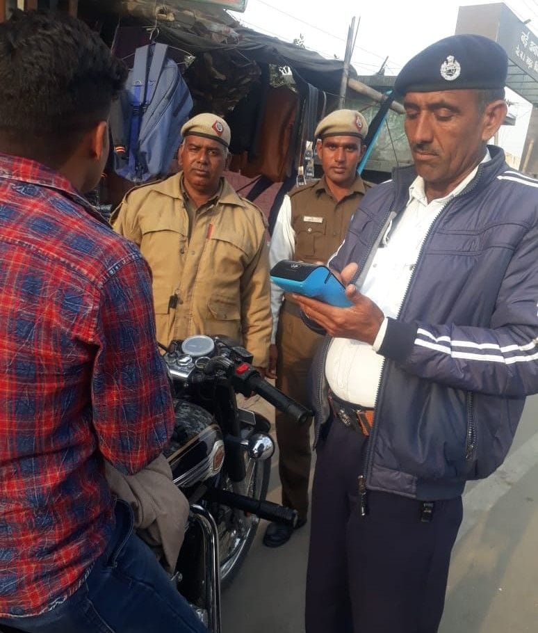 traffic police, chalan, bullet