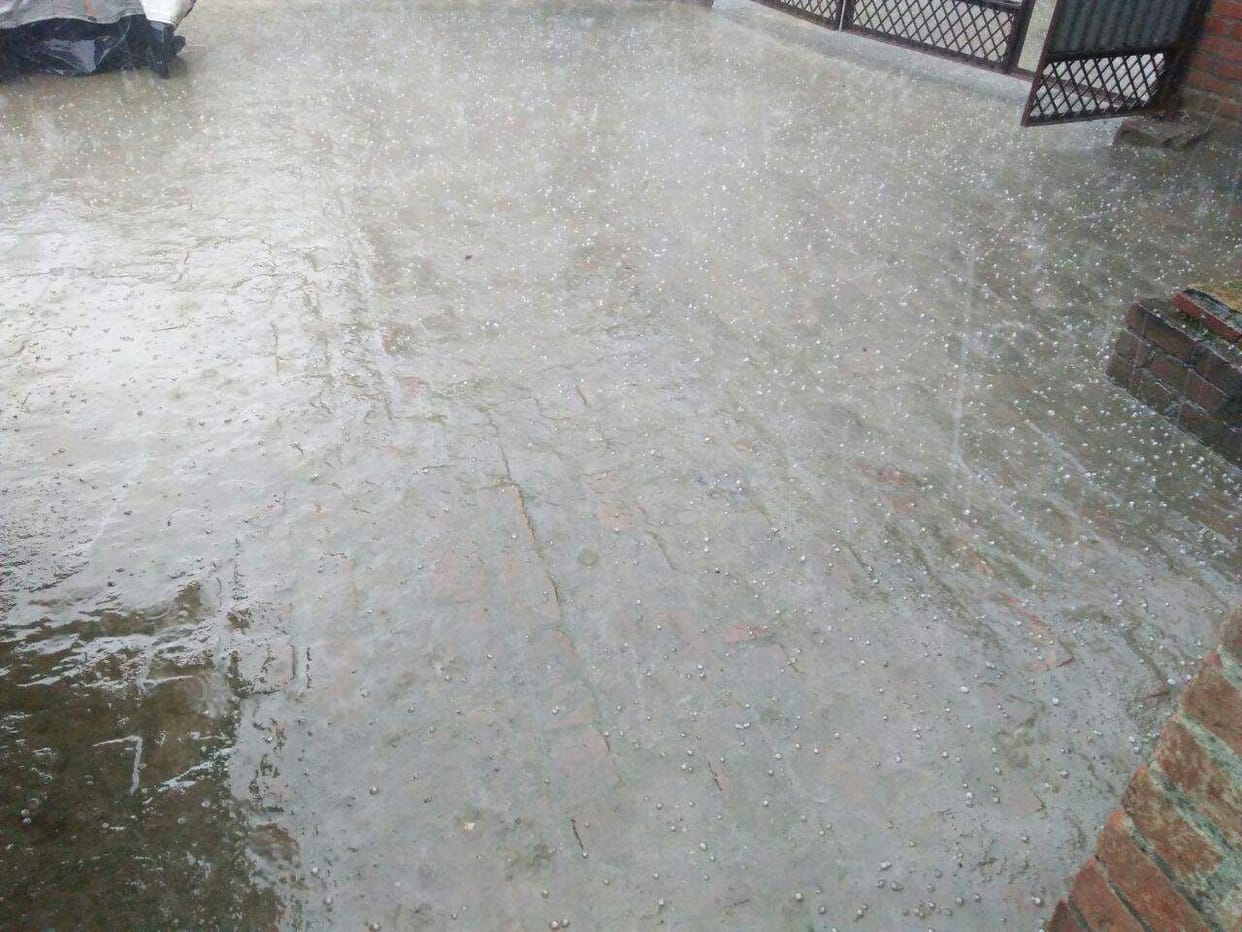 rain and cold wind in area