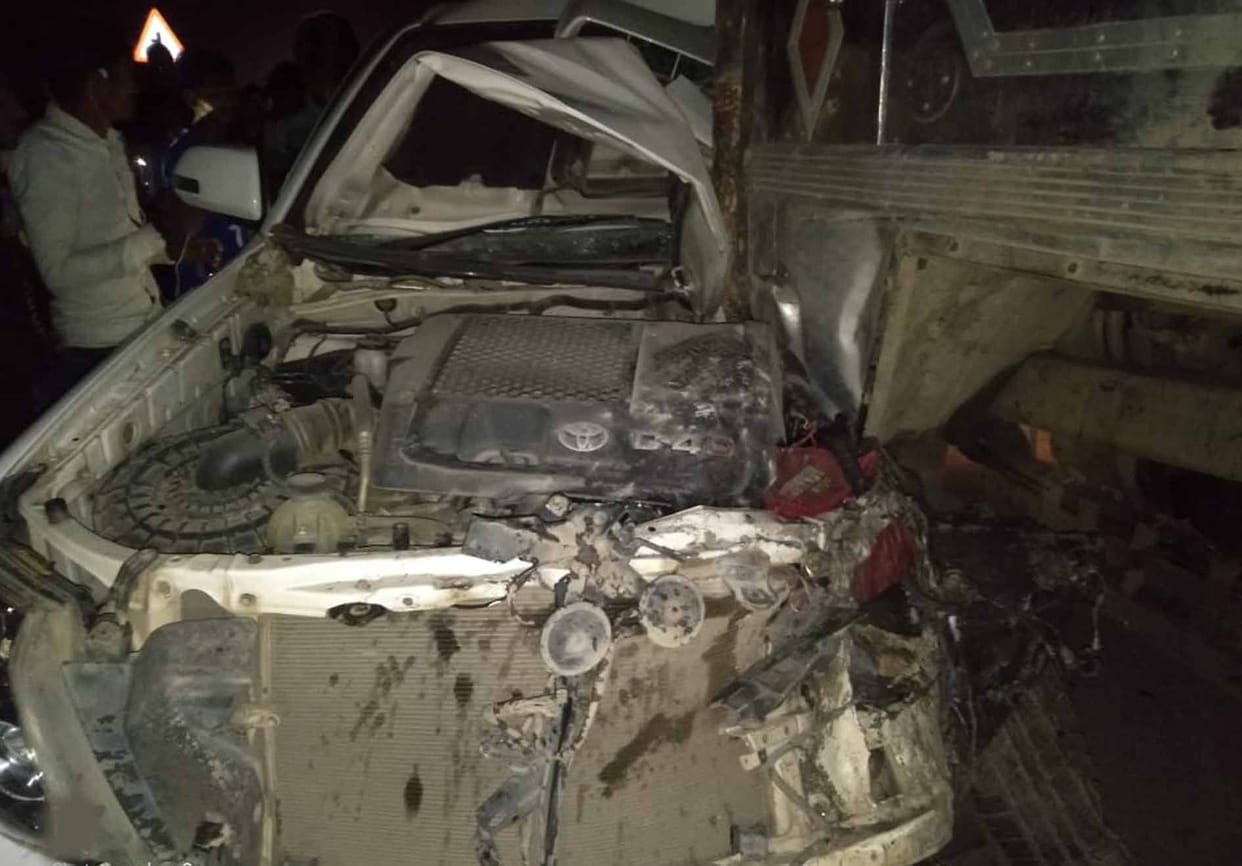 Fortuner explodes in collision with truck