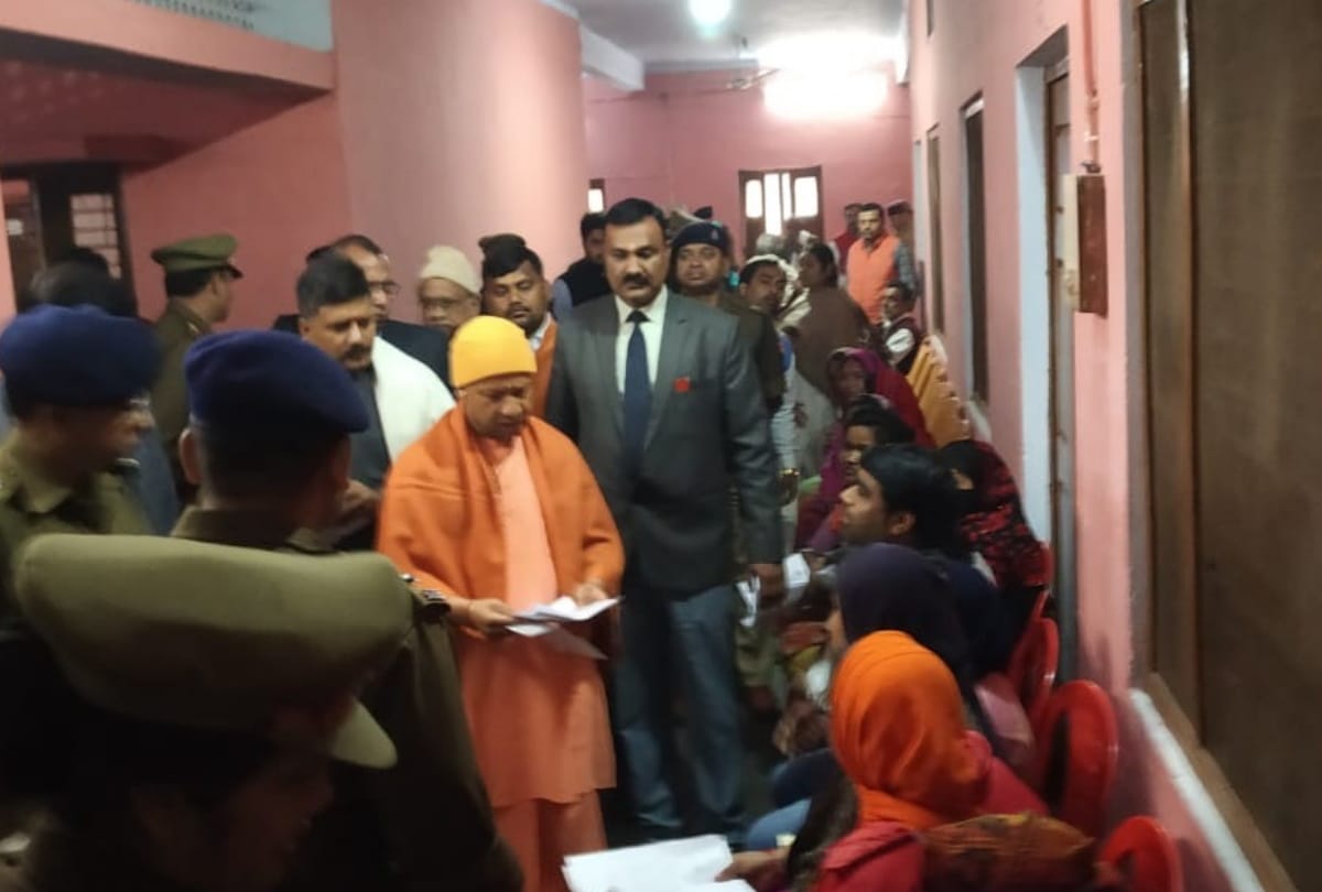CM Yogi adityanath hearing people in janta darbar at Gorakhnath Temple in Gorakhpur